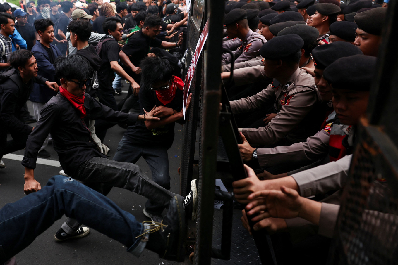 Students-Stage-Protest-As-Prabowo-Marks-A-Year-In-Office